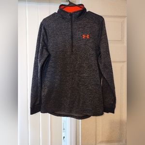 Under Armour Sweater Fleece ¼ Zip Size Small Half way Zip up Grey And Black